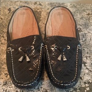 Naturalizer Black Quilted Loafers with Tassel Detail